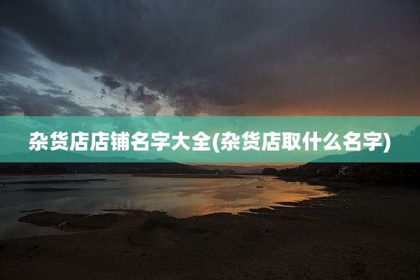 杂货店店铺名字大全(杂货店取什么名字)
