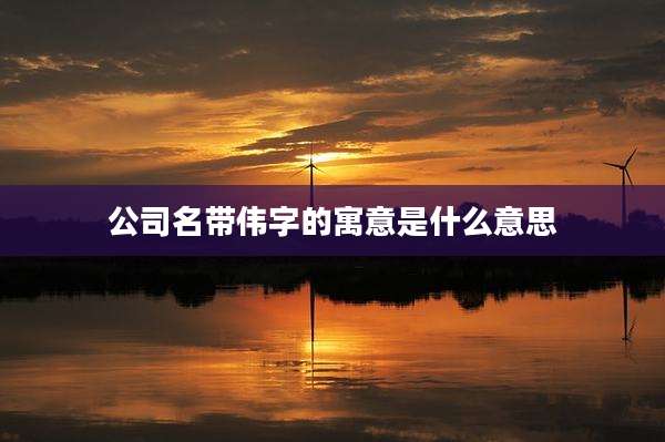 公司名带伟字的寓意是什么意思