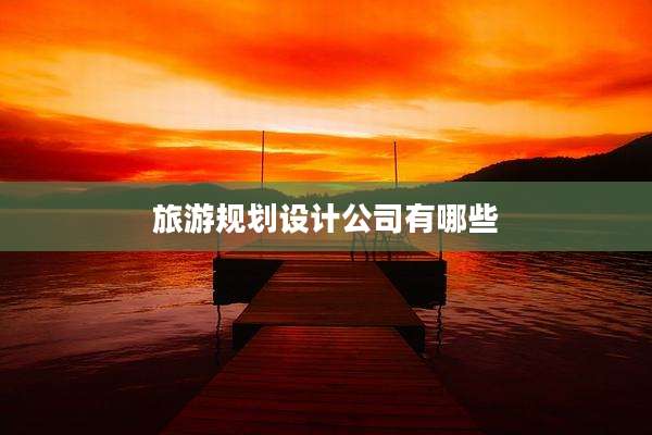 旅游规划设计公司有哪些