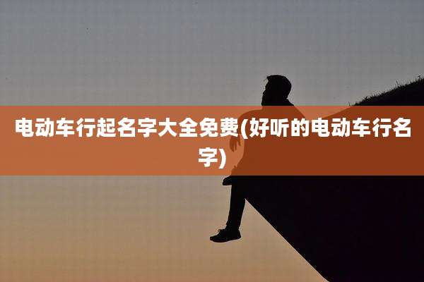 电动车行起名字大全免费(好听的电动车行名字)