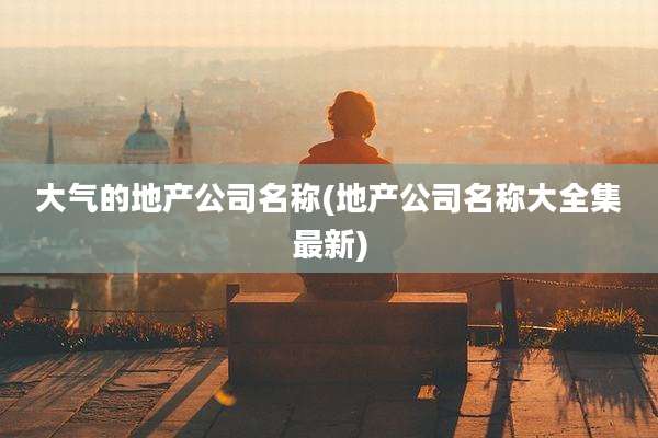 大气的地产公司名称(地产公司名称大全集最新)