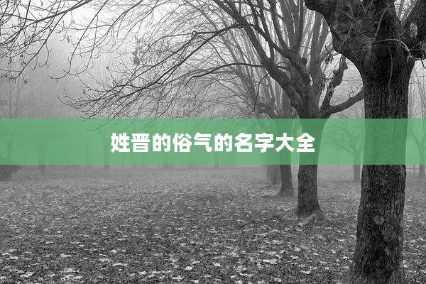姓晋的俗气的名字大全