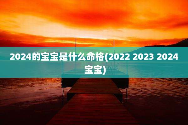 2024的宝宝是什么命格(2022 2023 2024 宝宝)