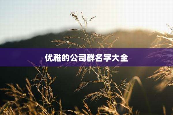 优雅的公司群名字大全