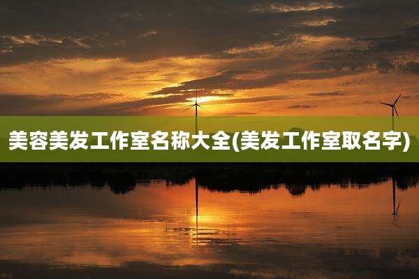 美容美发工作室名称大全(美发工作室取名字)