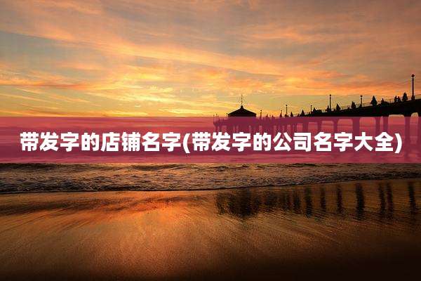 带发字的店铺名字(带发字的公司名字大全)