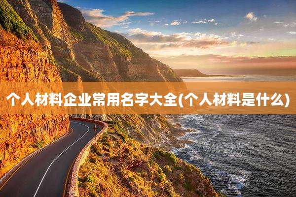 个人材料企业常用名字大全(个人材料是什么)