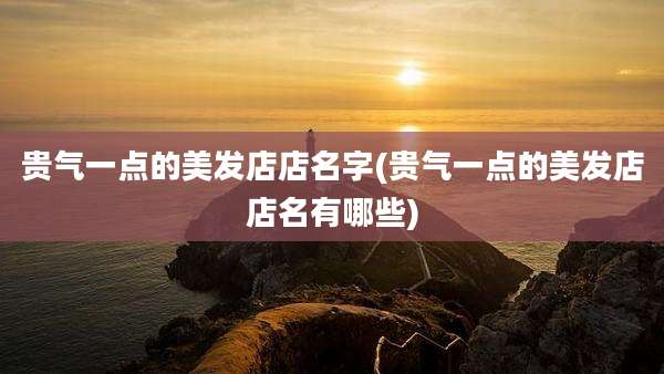 贵气一点的美发店店名字(贵气一点的美发店店名有哪些)