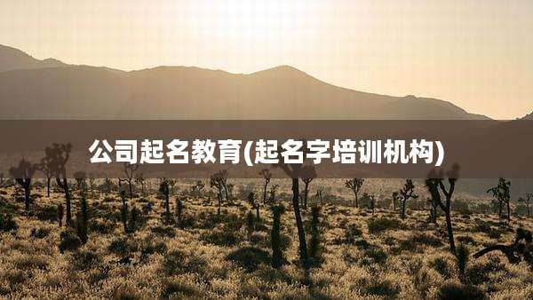 公司起名教育(起名字培训机构)