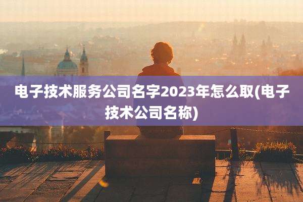 电子技术服务公司名字2023年怎么取(电子技术公司名称)