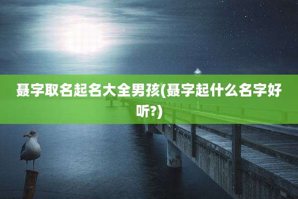 聂字取名起名大全男孩(聂字起什么名字好听?)