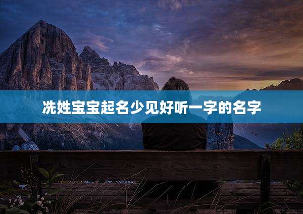 冼姓宝宝起名少见好听一字的名字