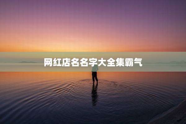 网红店名名字大全集霸气