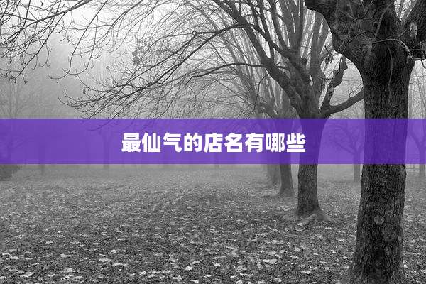 最仙气的店名有哪些