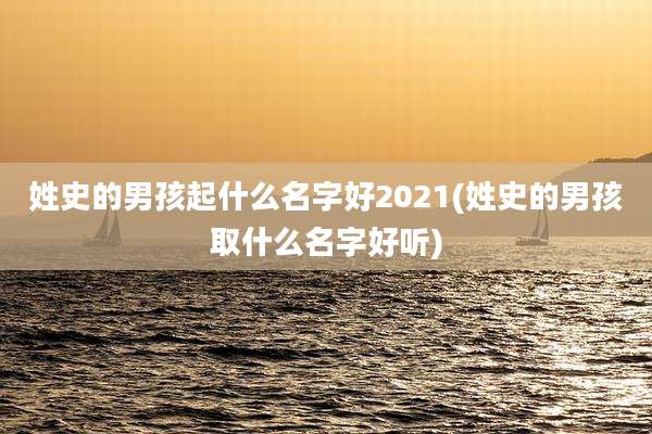姓史的男孩起什么名字好2021(姓史的男孩取什么名字好听)