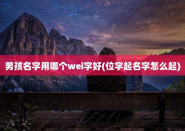 男孩名字用哪个wei字好(位字起名字怎么起)