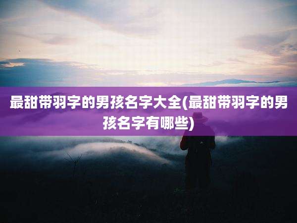 最甜带羽字的男孩名字大全(最甜带羽字的男孩名字有哪些)