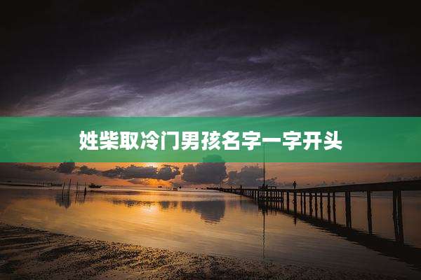 姓柴取冷门男孩名字一字开头