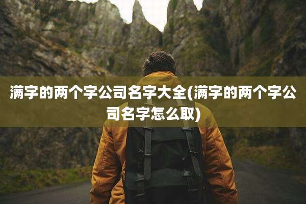 满字的两个字公司名字大全(满字的两个字公司名字怎么取)