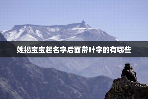 姓揭宝宝起名字后面带叶字的有哪些
