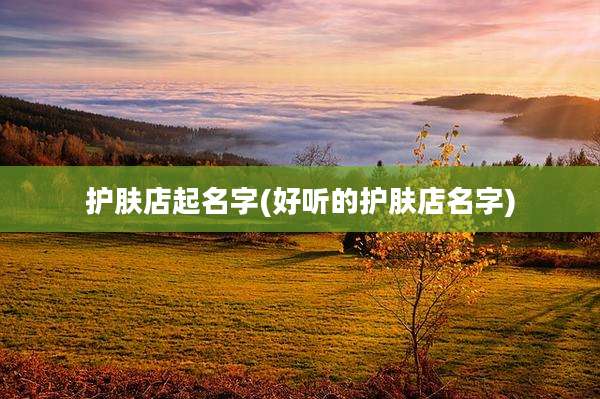 护肤店起名字(好听的护肤店名字)