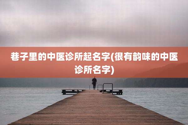 巷子里的中医诊所起名字(很有韵味的中医诊所名字)