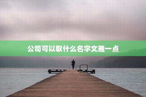 公司可以取什么名字文雅一点