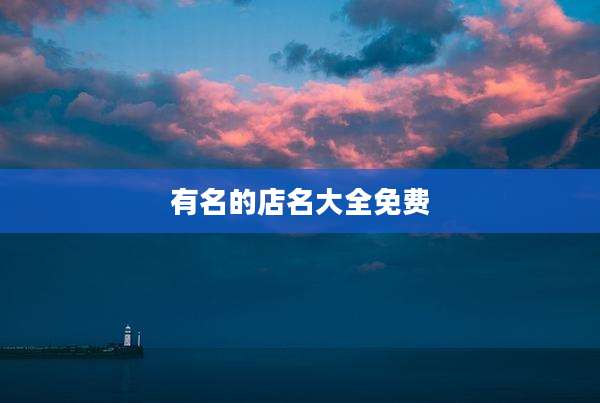 有名的店名大全免费