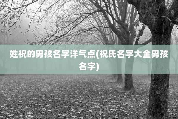 姓祝的男孩名字洋气点(祝氏名字大全男孩名字)