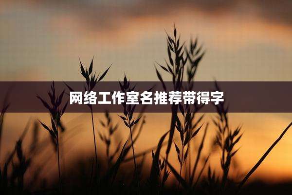网络工作室名推荐带得字