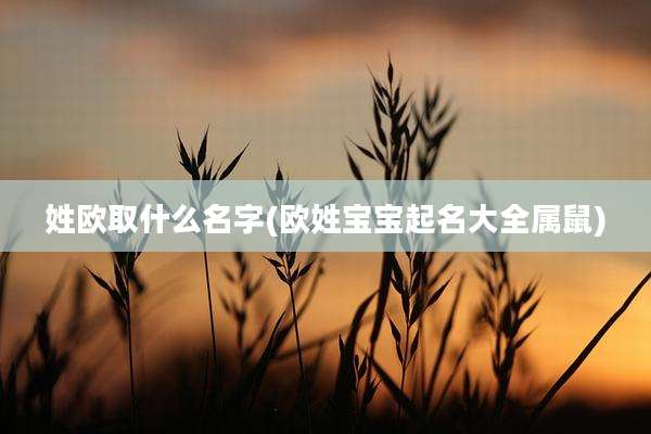 姓欧取什么名字(欧姓宝宝起名大全属鼠)