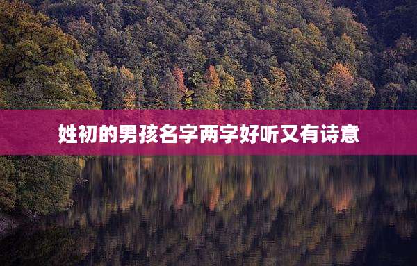 姓初的男孩名字两字好听又有诗意