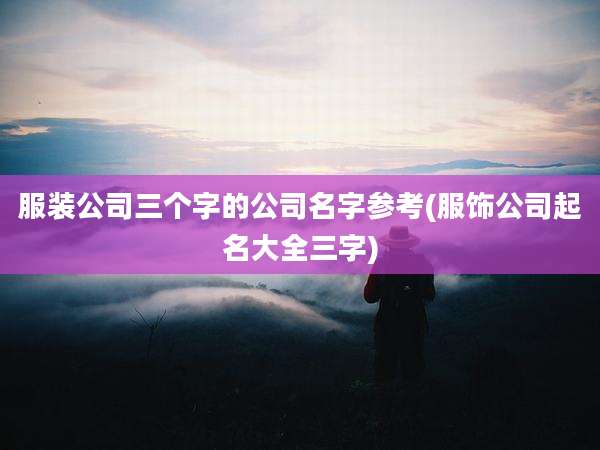 服装公司三个字的公司名字参考(服饰公司起名大全三字)