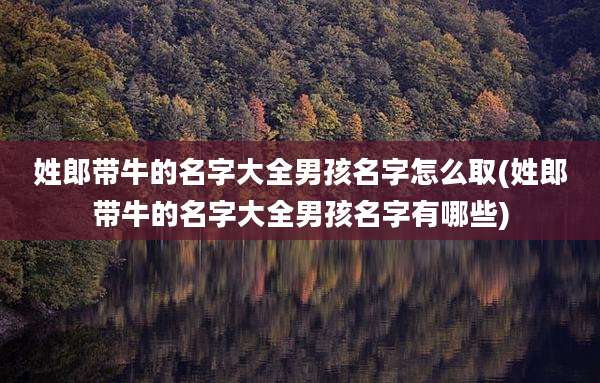 姓郎带牛的名字大全男孩名字怎么取(姓郎带牛的名字大全男孩名字有哪些)