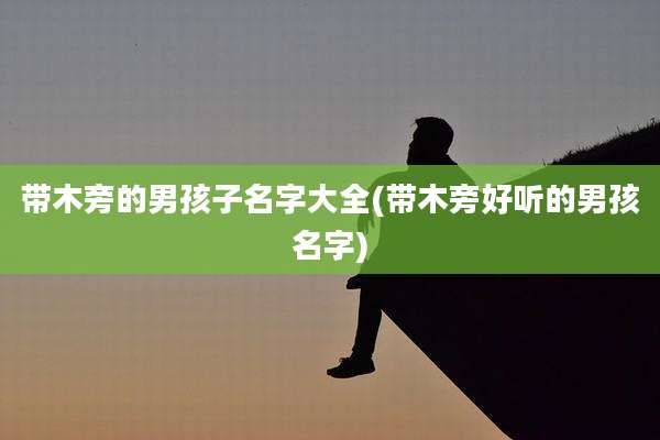 带木旁的男孩子名字大全(带木旁好听的男孩名字)