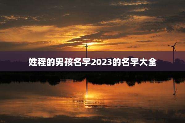 姓程的男孩名字2023的名字大全