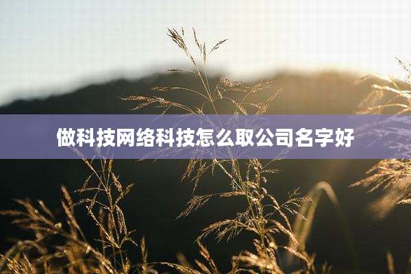 做科技网络科技怎么取公司名字好