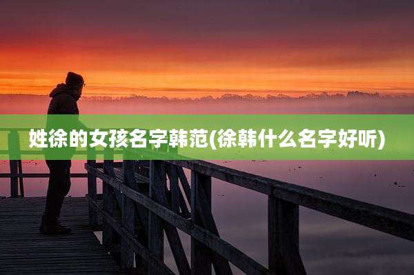 姓徐的女孩名字韩范(徐韩什么名字好听)