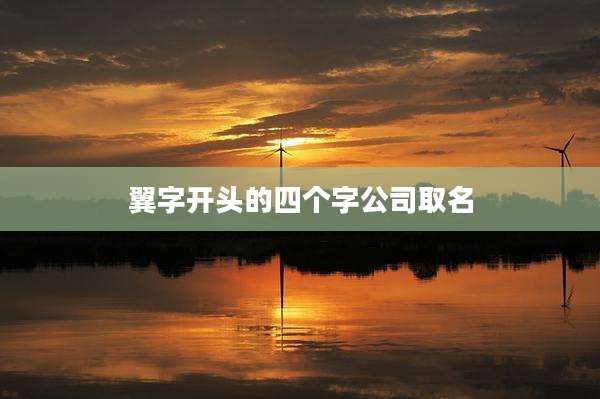 翼字开头的四个字公司取名