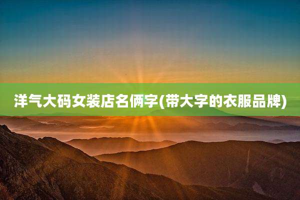 洋气大码女装店名俩字(带大字的衣服品牌)
