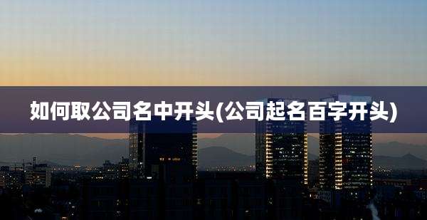 如何取公司名中开头(公司起名百字开头)
