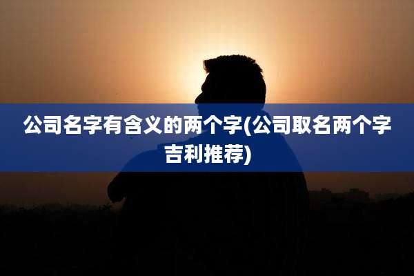 公司名字有含义的两个字(公司取名两个字吉利推荐)