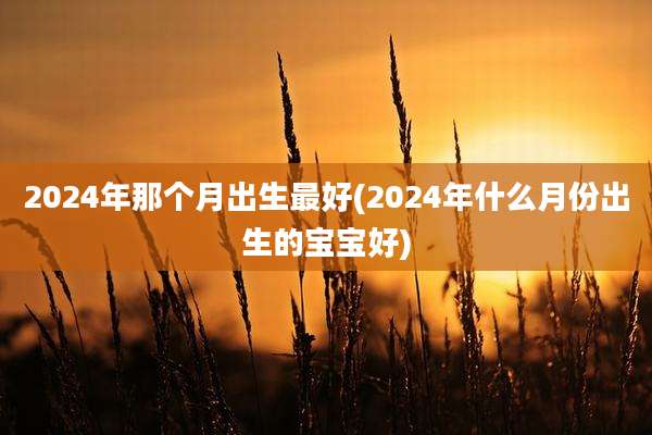 2024年那个月出生最好(2024年什么月份出生的宝宝好)