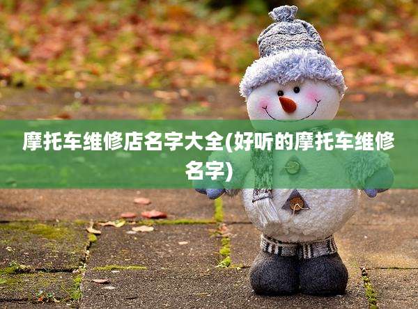 摩托车维修店名字大全(好听的摩托车维修名字)