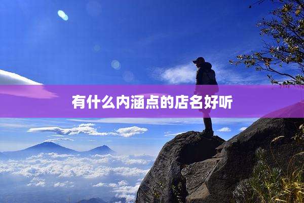 有什么内涵点的店名好听