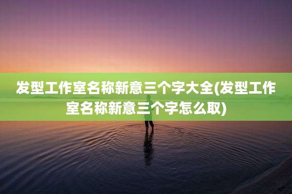 发型工作室名称新意三个字大全(发型工作室名称新意三个字怎么取)