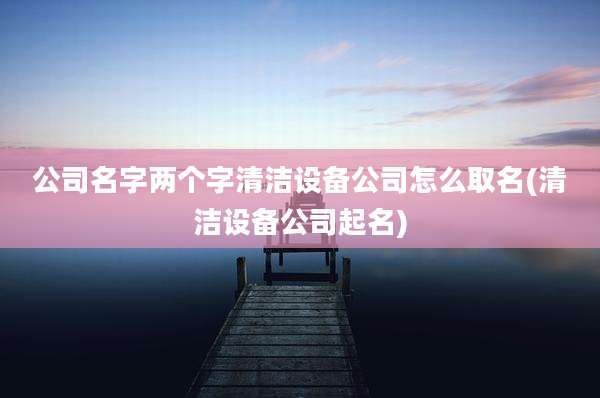 公司名字两个字清洁设备公司怎么取名(清洁设备公司起名)
