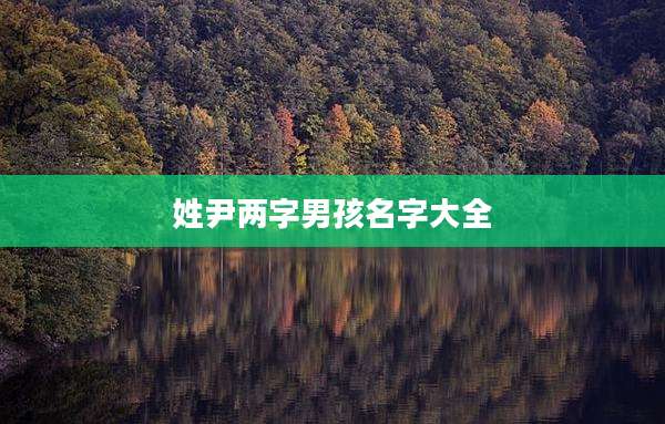 姓尹两字男孩名字大全