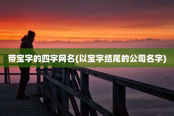 带宝字的四字网名(以宝字结尾的公司名字)