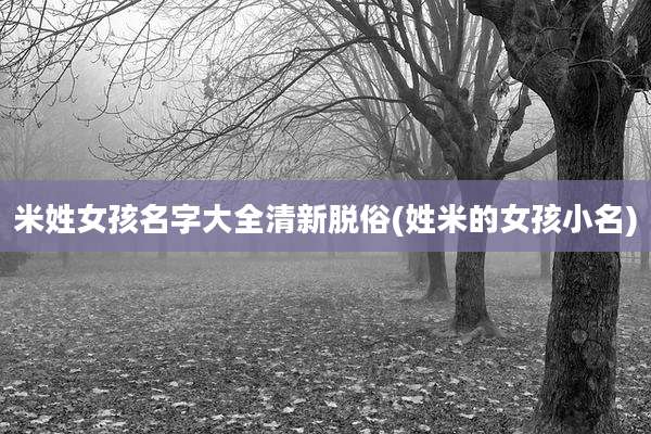 米姓女孩名字大全清新脱俗(姓米的女孩小名)
